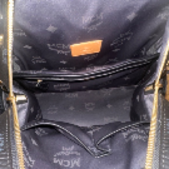 MCM Black and Gold Studded Backpack - Picture 7 of 12